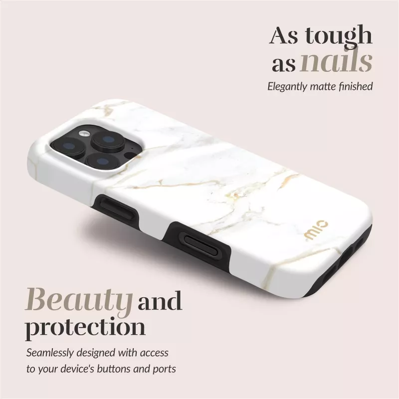 MIO White Marble Magsafe Case Kompatibel für iPhone 16 Plus