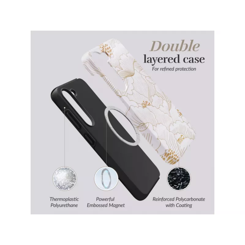 MIO White Roses Magsafe Kompatible Hülle für Samsung S24 5G