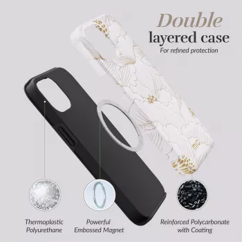 MIO White Roses Magsafe Kompatibel für iPhone 16 Plus