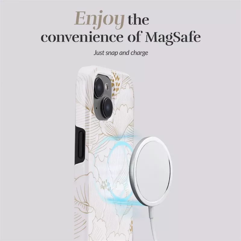 MIO White Roses Magsafe Kompatibel für iPhone 16 Plus