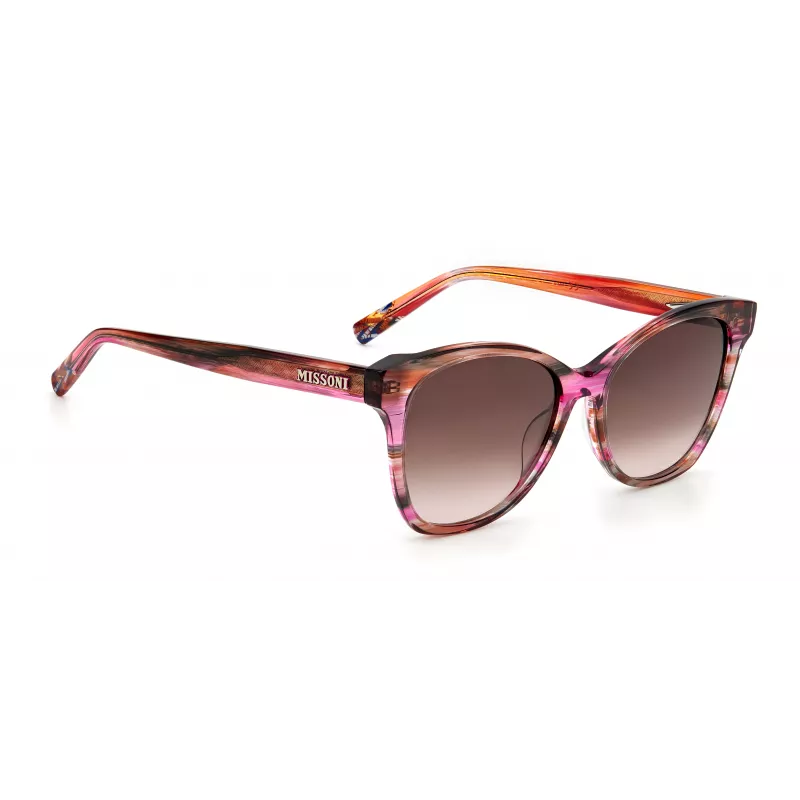 MISSONI Damen-Sonnenbrille MIS0007S8CCHA - Havanna Braun Acetat Rechteckrahmen mit Braunen Verlaufsgläsern