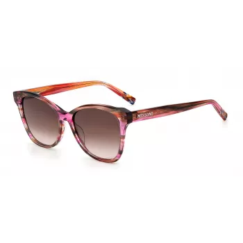 MISSONI Damen-Sonnenbrille MIS0007S8CCHA - Havanna Braun Acetat Rechteckrahmen mit Braunen Verlaufsgläsern