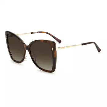 MISSONI Damen-Sonnenbrille MIS0083S086 - Butterfly-Acetatrahmen, braune Verlaufsgläser, 58 mm