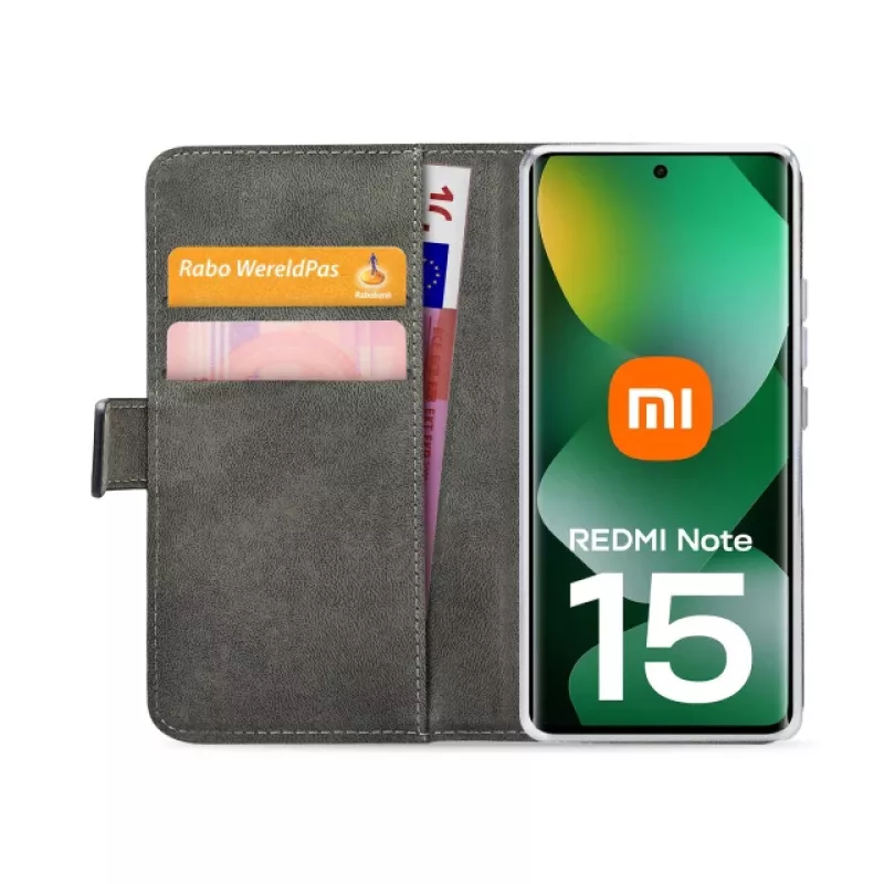 Mobilize Classic Gelly Wallet Book Case für Xiaomi Redmi Note 15 5G, Schwarz