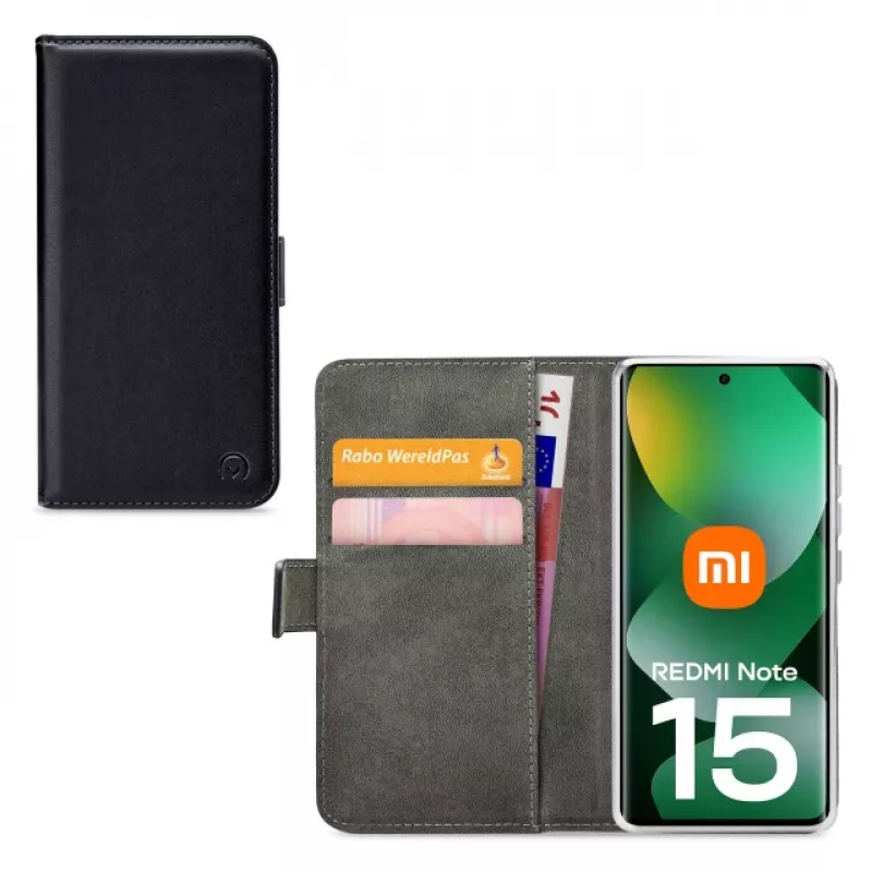 Mobilize Classic Gelly Wallet Book Case für Xiaomi Redmi Note 15 5G, Schwarz