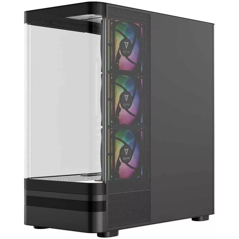 MODECOM Volcano AQ100 ARGB Midi-Tower PC-Gehäuse - Schwarz