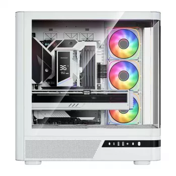MODECOM Volcano AQ100 ARGB Midi-Tower Weiß