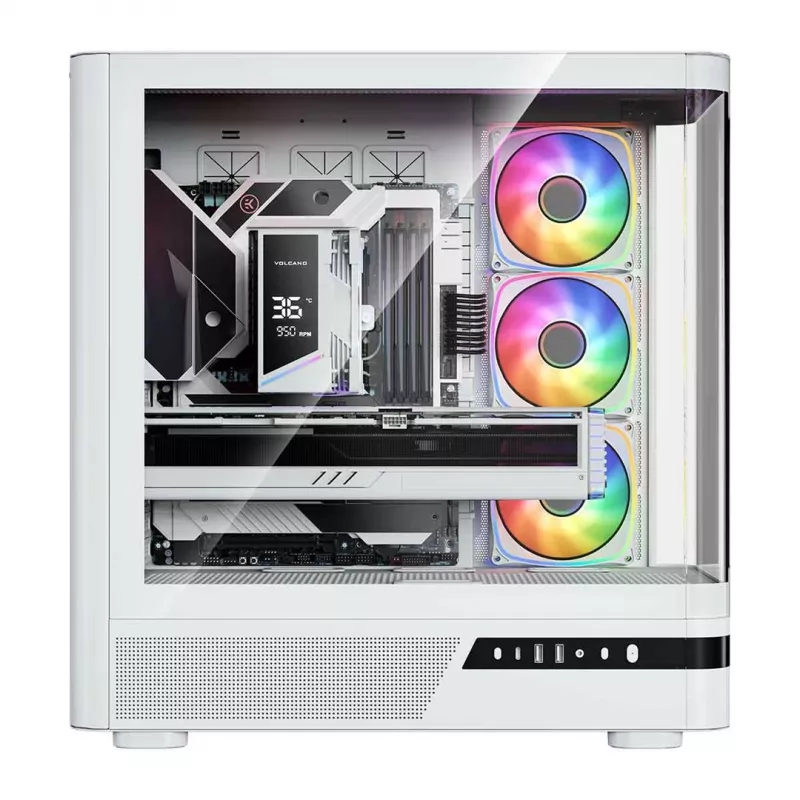 MODECOM Volcano AQ100 ARGB Midi-Tower Weiß