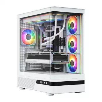 MODECOM Volcano AQ100 ARGB Midi-Tower Weiß