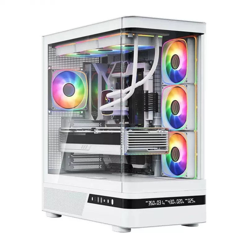MODECOM Volcano AQ200 ARGB Midi-Tower-Gehäuse Weiß
