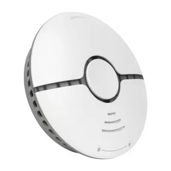 MOES WSS-S-SSD-A Wi-Fi photoelektrischer Rauchmelder mit Tuya-App-Benachrichtigungen, 85dB Sirene, CR123A-Batteriebetrieb, kompatibel mit Alexa & Google Assistant, Weiß