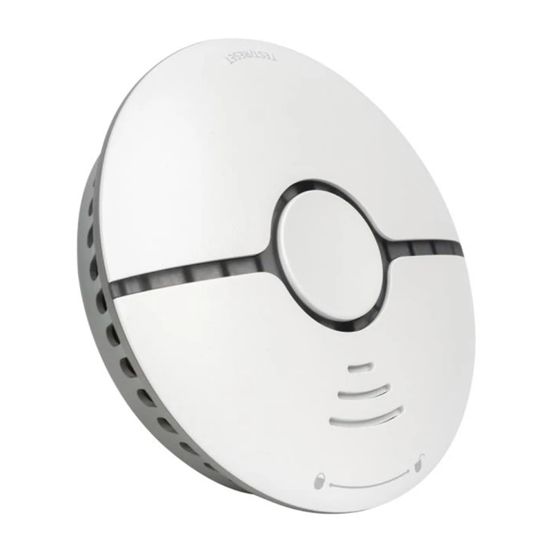 MOES WSS-S-SSD-A Wi-Fi photoelektrischer Rauchmelder mit Tuya-App-Benachrichtigungen, 85dB Sirene, CR123A-Batteriebetrieb, kompatibel mit Alexa & Google Assistant, Weiß