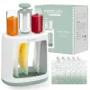 MOMCOZY Babykostzubereiter für Brei-Lagerung, 5-in-1 Dämpfen, Mixen, Pürieren, Auftauen, Aufwärmen, 600ml Tritan-Behälter, 200ml Wassertank, Touchscreen-LCD, BPA-frei, 300W Heizung, 120W Mixen, 120V