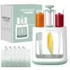 MOMCOZY Babykostzubereiter für Brei-Lagerung, 5-in-1 Dämpfen, Mixen, Pürieren, Auftauen, Aufwärmen, 600ml Tritan-Behälter, 200ml Wassertank, Touchscreen-LCD, BPA-frei, 300W Heizung, 120W Mixen, 120V