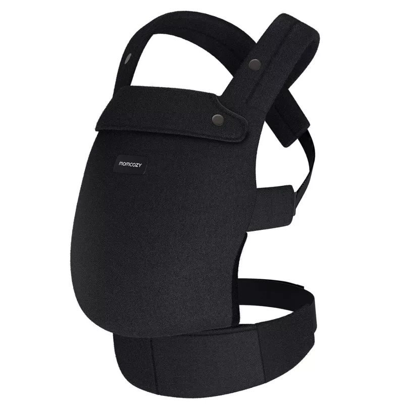 Momcozy BC001 Soft Structured Baby Carrier mit abnehmbarem Hüftsitz, Schwarz, 0-36 Monate, 3,5-20 kg