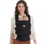 Momcozy BC001 Soft Structured Baby Carrier mit abnehmbarem Hüftsitz, Schwarz, 0-36 Monate, 3,5-20 kg
