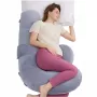 Momcozy PP007 F-Shape Schwangerschaftskissen Grau