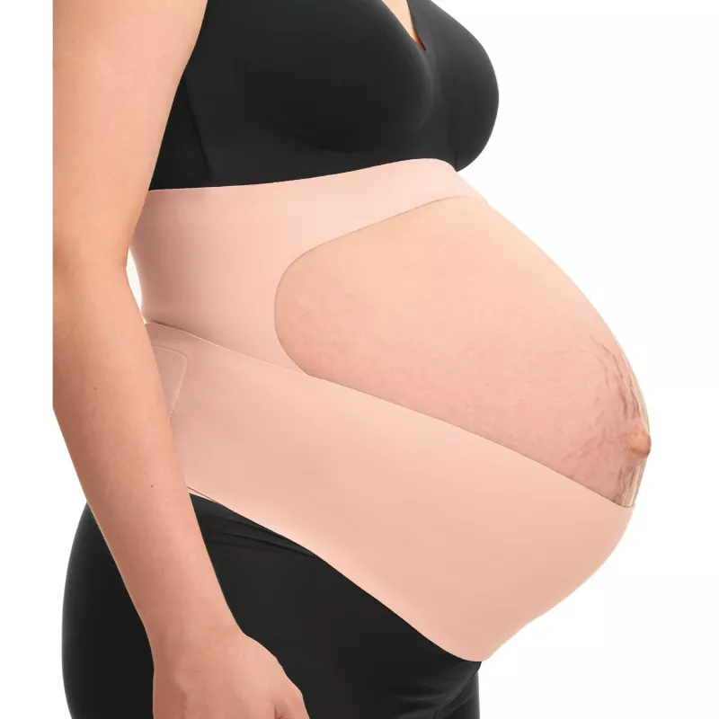 Momcozy Schwangerschafts-Bauchband (L) - Nude, bequemer und stützender Umstandsstützgürtel