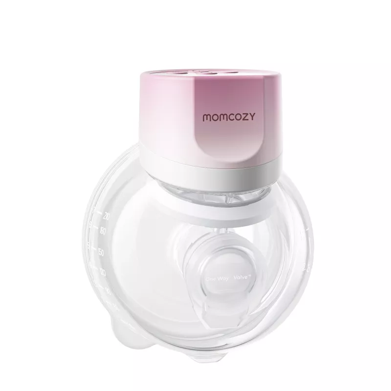MOMCOZY S12 Pro Quick Tragbare Milchpumpe, Einzeln, Kabellos, Rosa