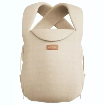 Momcozy WeeSnug Neugeborenen-Tragehilfe Baumwolle Khaki (CB002) – Ergonomische weiche Babytrage für 0-12 Monate
