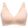 Momcozy YN46 Nahtloser Stütz-BH mit Blumenmuster Still-BH Push-up Beige Größe M