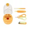 Momini Baby Nagelpflegeset Sunny - Elektrische Baby-Nagelfeile mit 6 Schleifköpfen, 2 Geschwindigkeiten, LED-Licht, Weiß/Gelb