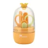 Momini Baby Nagelpflegeset Sunny - Elektrische Baby-Nagelfeile mit 6 Schleifköpfen, 2 Geschwindigkeiten, LED-Licht, Weiß/Gelb