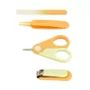 Momini Baby Nagelpflegeset Sunny - Elektrische Baby-Nagelfeile mit 6 Schleifköpfen, 2 Geschwindigkeiten, LED-Licht, Weiß/Gelb
