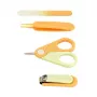 Momini Baby Nagelpflegeset Sunny - Elektrische Baby-Nagelfeile mit 6 Schleifköpfen, 2 Geschwindigkeiten, LED-Licht, Weiß/Gelb