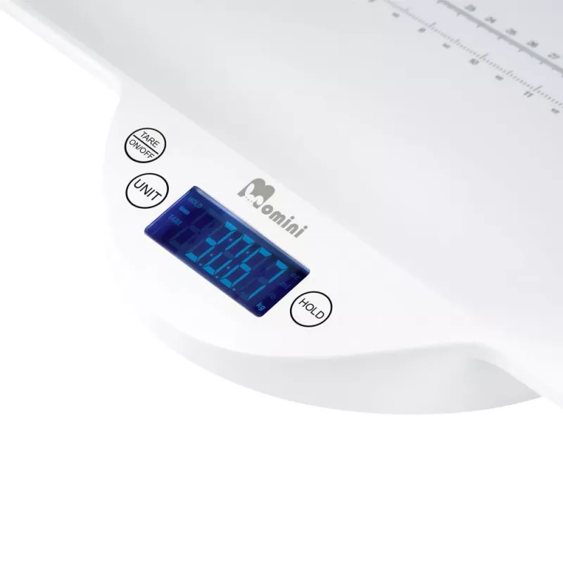 Momini Baby Scale TinyScale - Digitale Babywaage 20 kg, 5 g Teilung, Weiß