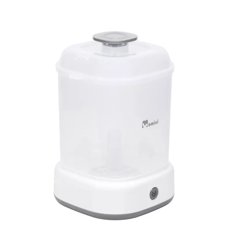 Momini Bottle Steriliser QuickSteam - Elektrischer Dampfsterilisator für 6 Babyflaschen, 8-Minuten-Zyklus, automatische Abschaltung, BPA-frei