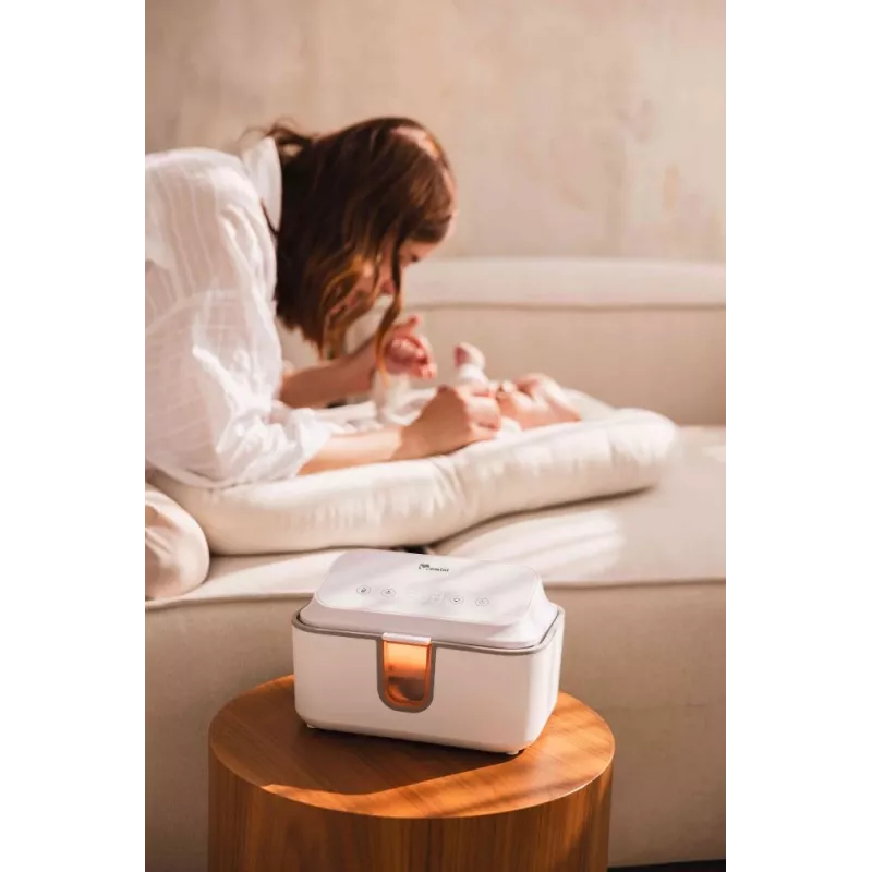 Momini WarmWipes Feuchttücherwärmer - Weiß/Grau