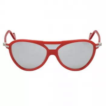 Moncler ML0054-67C Unisex Sonnenbrille - Schwarzer Rahmen, Rauchgraue Gläser, 128 mm Glasbreite