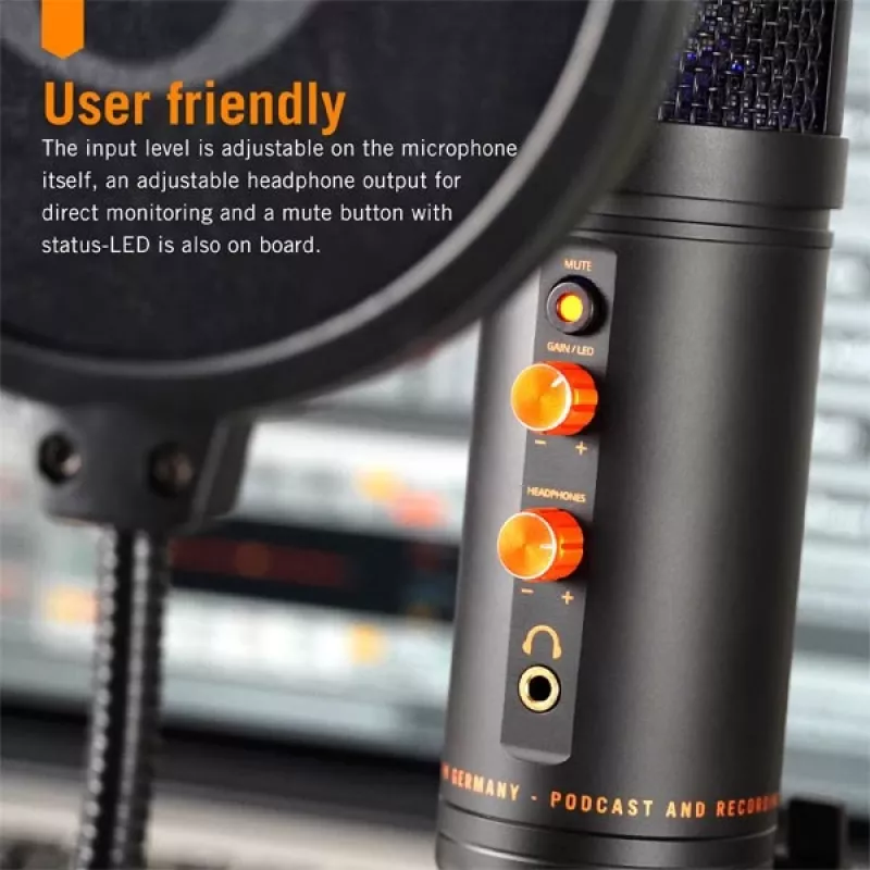 Monkey Banana MICO BK USB-Kondensatormikrofon für Studio und Podcasting