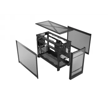 Montech TEN (B) Mini-Tower-PC-Gehäuse, gehärtetes Glas, Schwarz, Micro-ATX/Mini-ITX