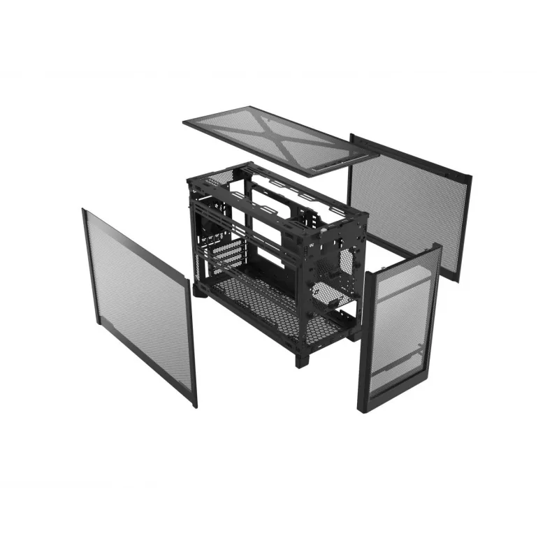 Montech TEN (B) Mini-Tower-PC-Gehäuse, gehärtetes Glas, Schwarz, Micro-ATX/Mini-ITX