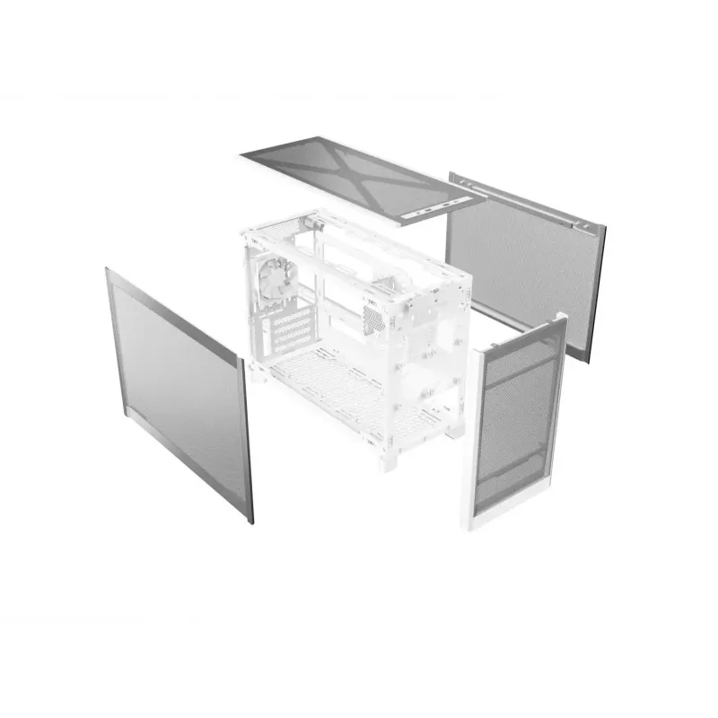 MONTECH TEN (W) Mini Tower PC-Gehäuse Weiß - Micro ATX / Mini-ITX, Tempered Glass, ARGB