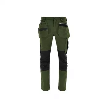 Monter Arbeitshose L, 65% Polyester 35% Baumwolle, Grau/Schwarz, 9 Taschen, verstärkt, EN ISO 13688:2013