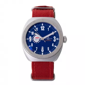 Montres de Luxe Unisex Quarz Uhr 42mm Edelstahlgehäuse Blaues Zifferblatt Lederarmband 09MON-ALKZBLU