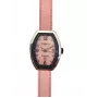 MONTRES DE LUXE Damenuhr 09EX-L/A8303 Quarz Analog Uhr 35mm Edelstahlgehäuse Schwarzes Lederarmband Silbernes Zifferblatt