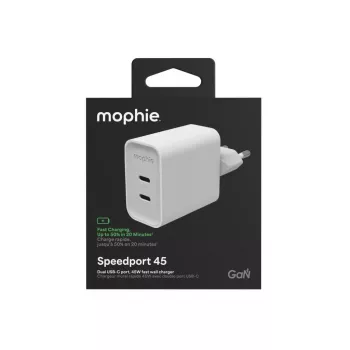 Mophie ROC GaN 45W Dual USB-C Wall Charger - Weiß
