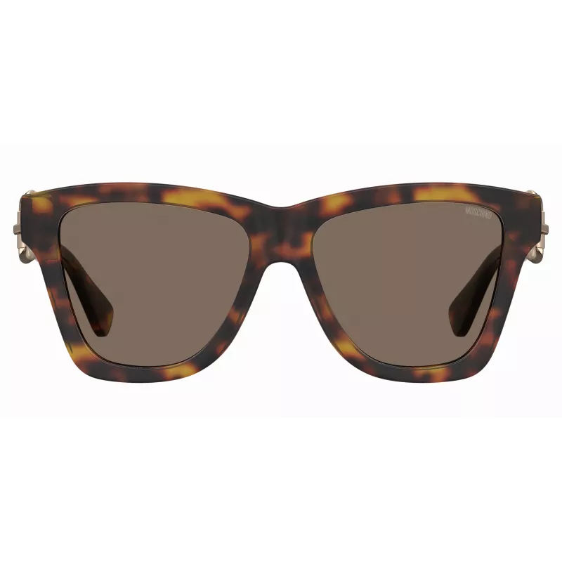 MOSCHINO Damen Katzenaugen-Sonnenbrille MOS131S086F47 Havana Braun 54mm