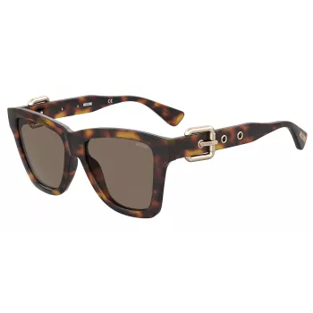 MOSCHINO Damen Katzenaugen-Sonnenbrille MOS131S086F47 Havana Braun 54mm