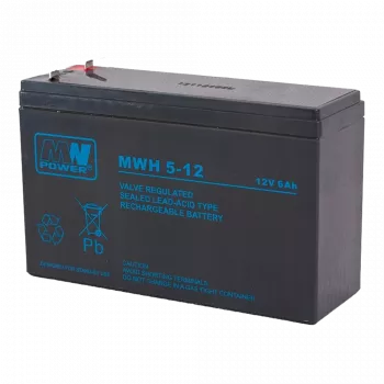 MPL Power Elektro MWH 5-12L UPS-Batterie Blei-Säure-Akkumulator VRLA AGM wartungsfrei 12V 6Ah Schwarz