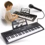 MQ 603 UFB 61-Tasten tragbares elektronisches Keyboard mit 200 Klängen, 200 Rhythmen, LCD-Display, Aufnahme, Lernfunktionen, Mikrofoneingang, USB-MP3-Wiedergabe und Netzteil - Schwarz