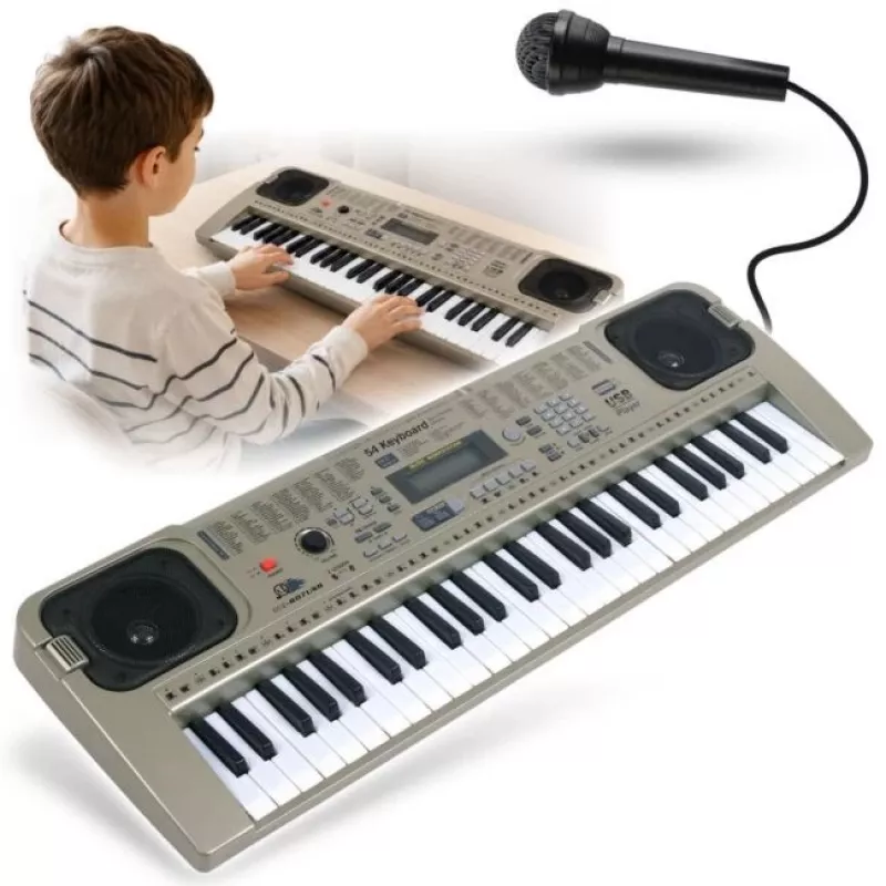 MQ 807 USB Elektronisches Lernkeyboard, 61 Tasten, 16 Klangfarben, 10 Rhythmen, Grau