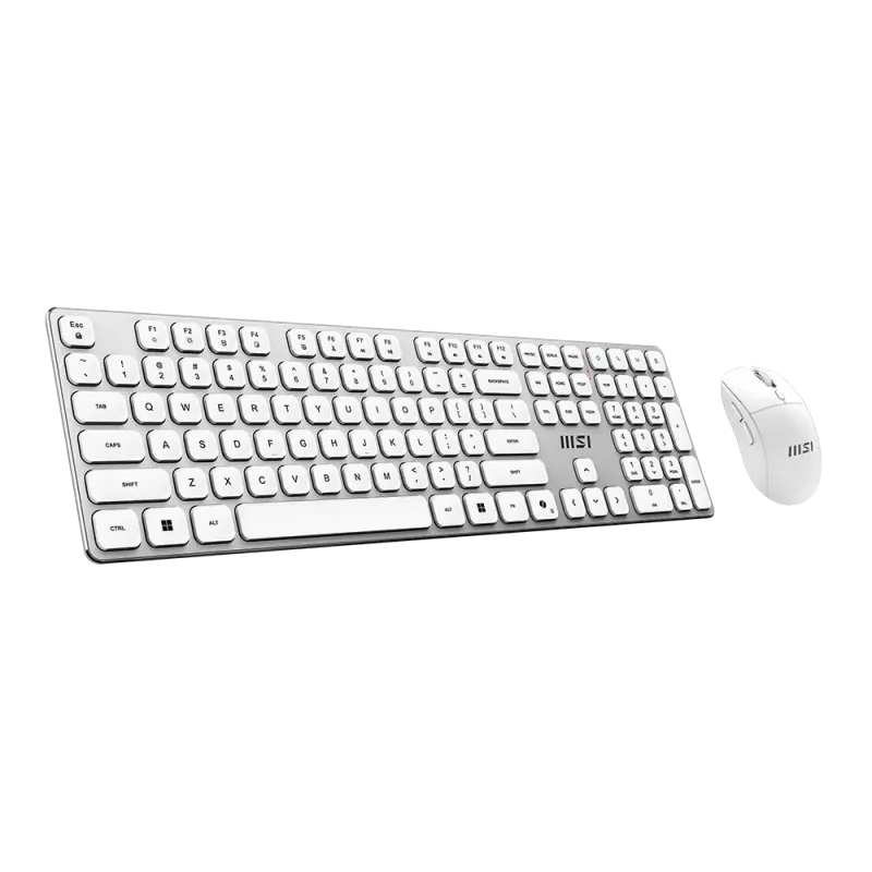 MSI Forge K210 Wireless Combo White US - Tastatur- und Maus-Set
