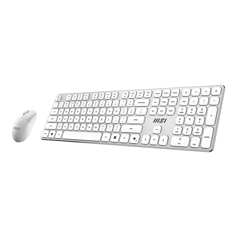 MSI Forge K210 Wireless Combo White US - Tastatur- und Maus-Set