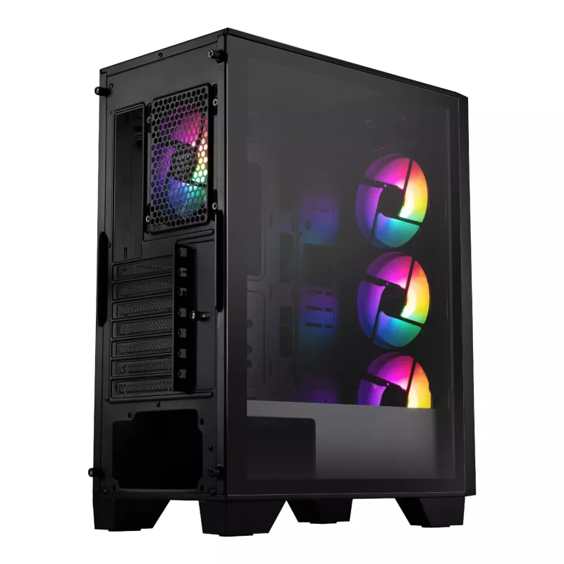 MSI MAG FORGE 130A Airflow ATX Mid-Tower Gaming-Gehäuse - Schwarz, Temperglas, 4x ARGB-Lüfter