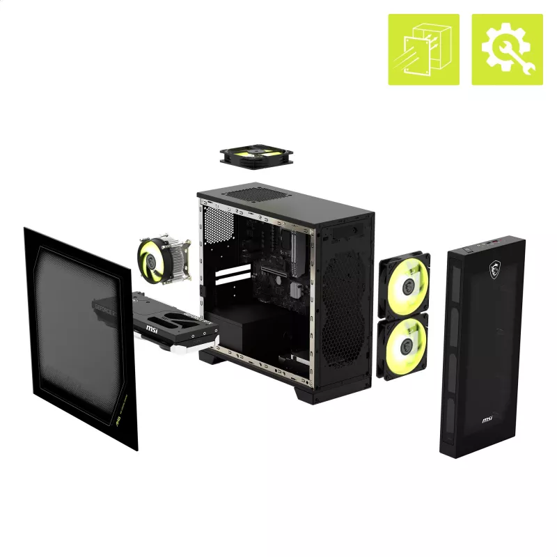 MSI MAG Infinite S AI 2NVM7-002AT Desktop-PC (Schwarz/Transparent, Windows 11 Home)